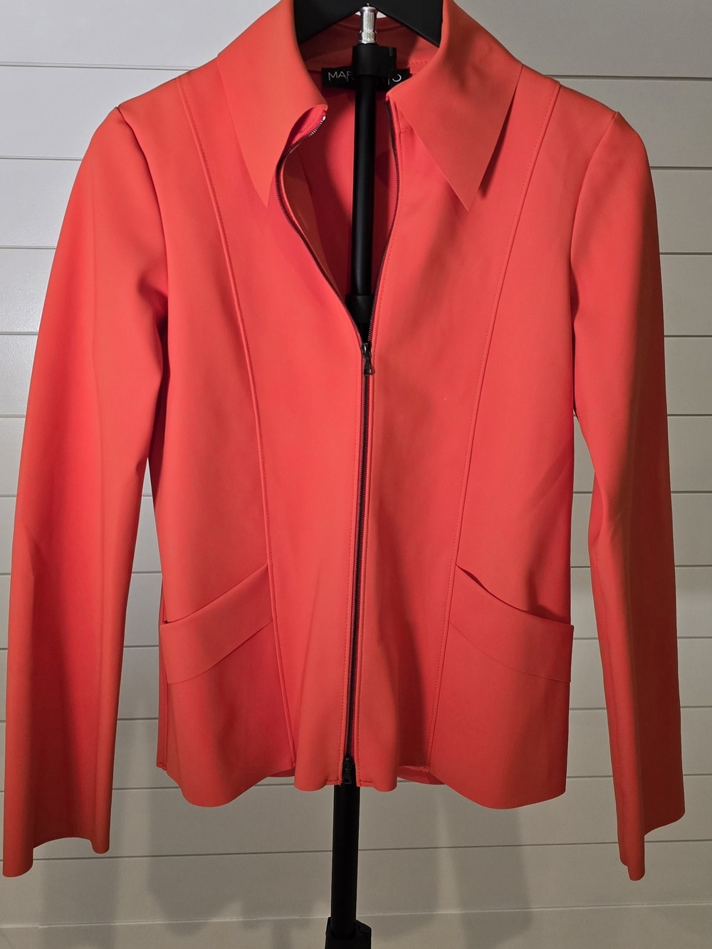 Maria Pinto Tiger Lily Orange Zip-Front Blazer Jacket